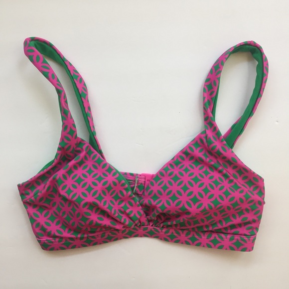 Boden Pink & Green Lattice Pattern Bikini Size 6 - Picture 2 of 6